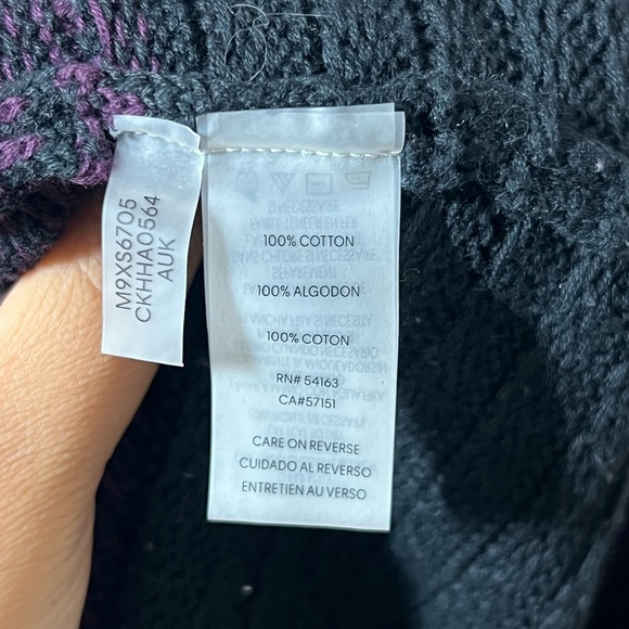 Women’s Calvin Klein black and purple cowl neck long sleeve knit sweater - Picture 5 of 7